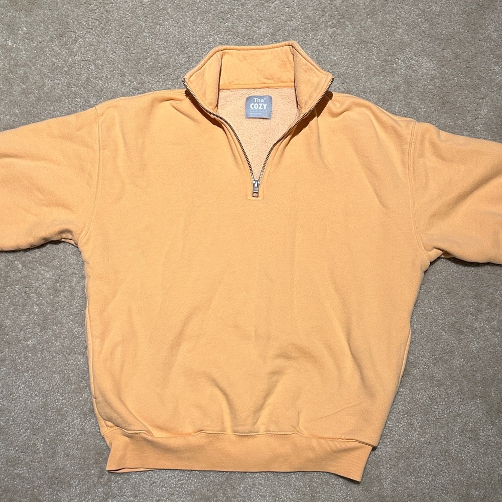 Aritzia Tna Women Zip-Up Sweater in Light Orange